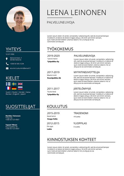 valmis cv pohja|Lataa ilmainen CV